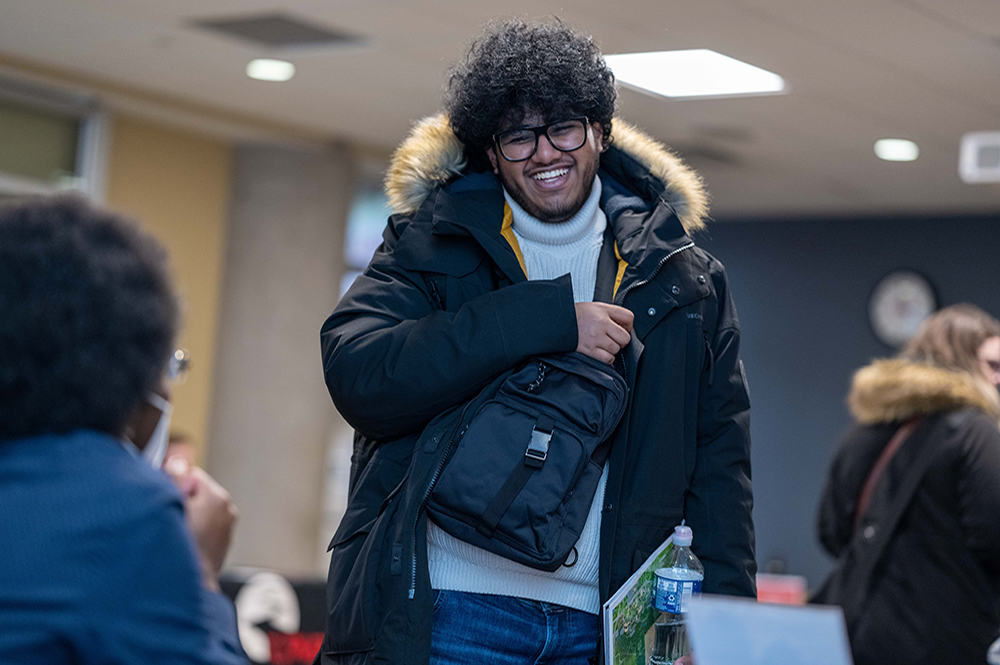 Student at spring orientation